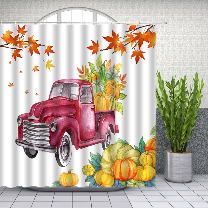 Red Farm Truck Pumpkin Pattern Fabric Shower Curtains Autumn Bath Decor Waterproof Polyester Cloth Hanging Curtain
Red Farm Truck Pumpkin Pattern Fabric Shower Curtains Autumn Bath Decor Waterproof Polyester Cloth Hanging Curtain