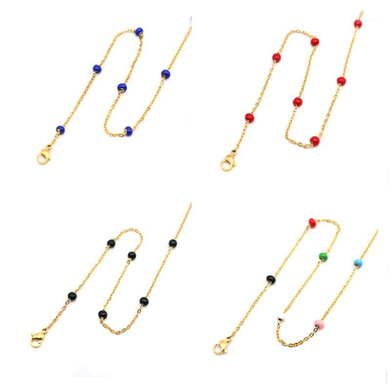 8Seasons Fashion 304 Stainless Steel Necklace Gold Chain Colorful Beads Collar Necklace Women Jewelry 50cm(19 5/8") long, 1Piece1
8Seasons Fashion 304 Stainless Steel Necklace Gold Chain Colorful Beads Collar Necklace Women Jewelry 50cm(19 5/8") long, 1Piece1