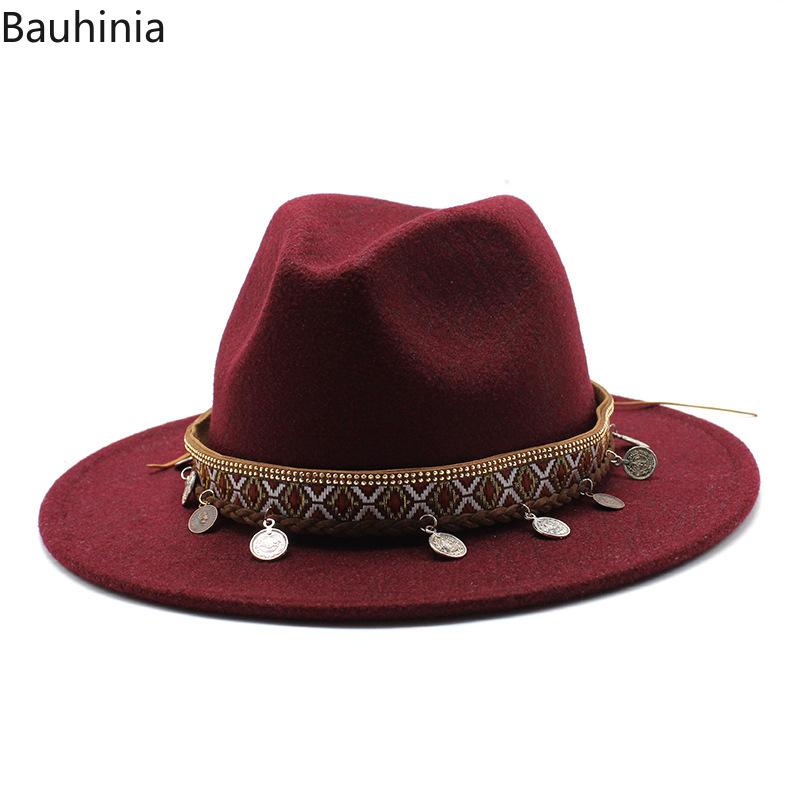 Bauhinia Wool Fedora Hat Women Men Top Jazz Godfather Sombrero Caps Wide Brim Ladies Trilby Chapeu Feminino Hats
Bauhinia Wool Fedora Hat Women Men Top Jazz Godfather Sombrero Caps Wide Brim Ladies Trilby Chapeu Feminino Hats