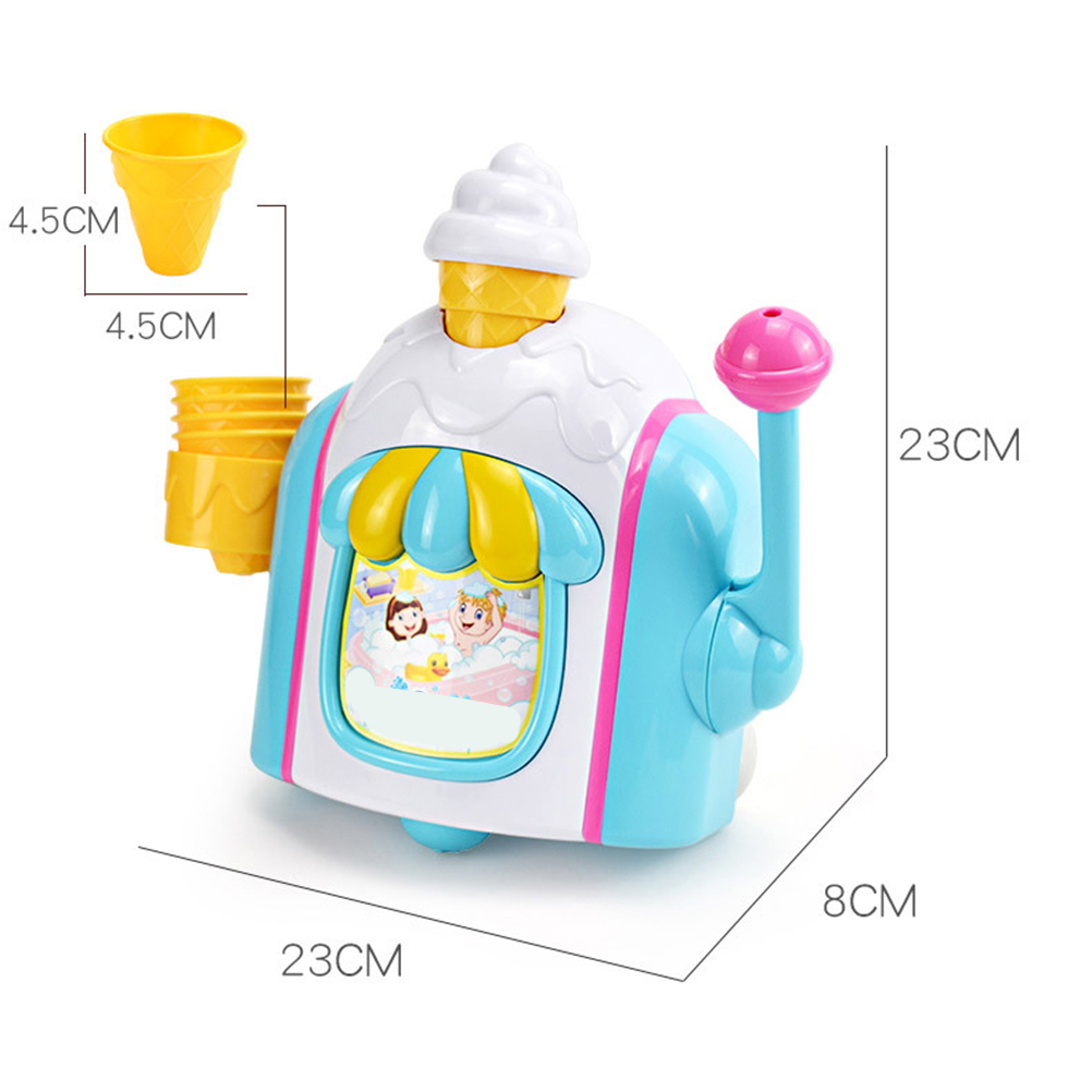 New Ice Creams Maker Bubble Machine Bath Toys Fun Foam Cone Factory Bathtub Toy Gift Newborn Baby Bath Toys For Children #20 LJ201019