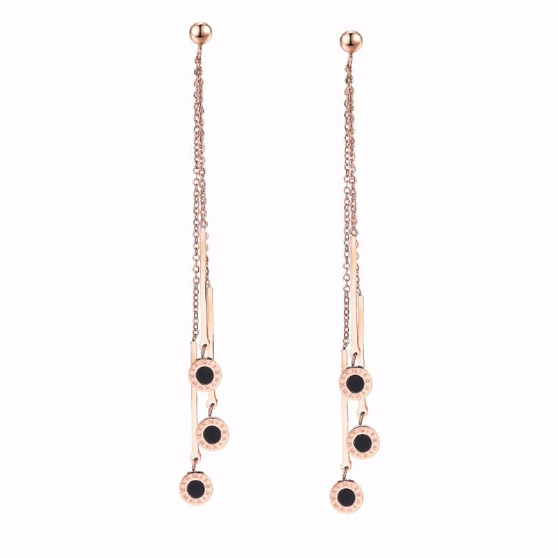Rose Gold Tassel Earrings Female Fashion Jewelry Stainless Steel Roman Numeral Long Earrings for Women
Rose Gold Tassel Earrings Female Fashion Jewelry Stainless Steel Roman Numeral Long Earrings for Women
