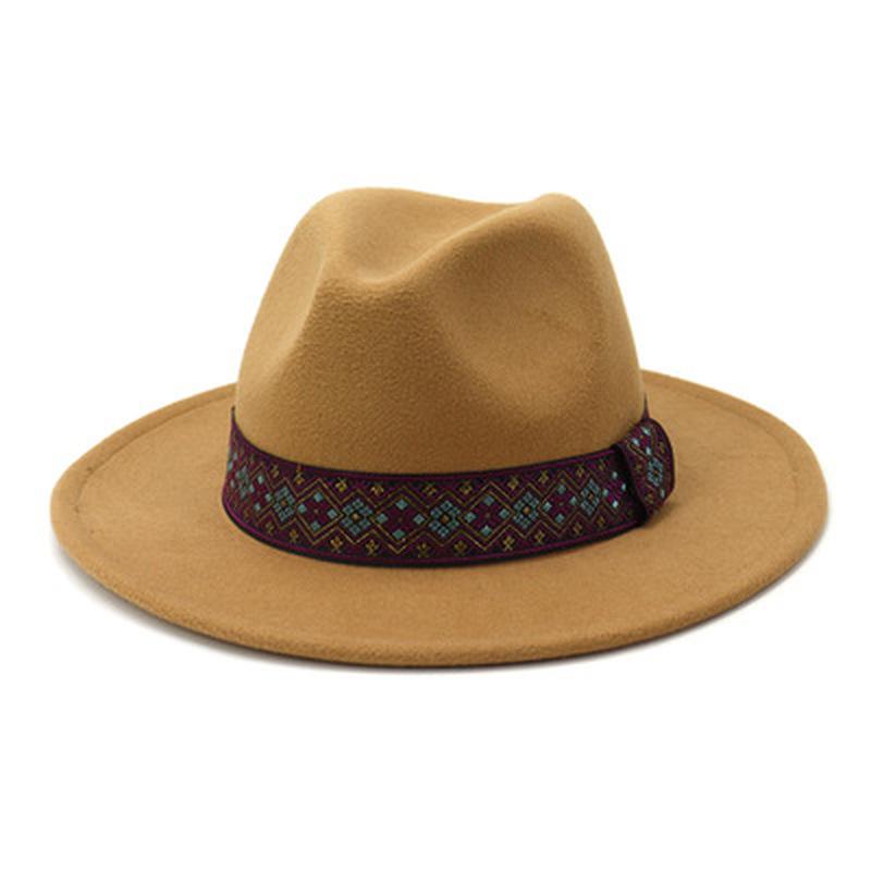 women hats wide brim solid color band belt elegant felted hat fedora vintage lady formal panama wedding winter hat women, Camel
women hats wide brim solid color band belt elegant felted hat fedora vintage lady formal panama wedding winter hat women, Camel