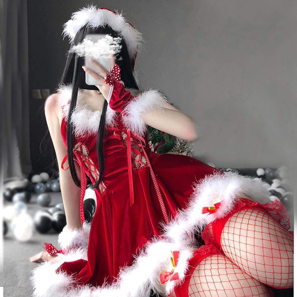 Christmas party dressed as ball Mrs. Santa Claus cosplay sexy lingerie sleeveless dress up in velvet maid uniform waitress, Red
Christmas party dressed as ball Mrs. Santa Claus cosplay sexy lingerie sleeveless dress up in velvet maid uniform waitress, Red