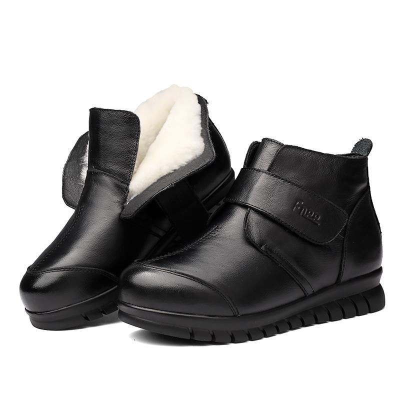 New Winter Women's Boots Real Leather Mother Cotton Shoes Plus Size Non-slip Flat Boots Thickening Wool Women Snow, Black
New Winter Women's Boots Real Leather Mother Cotton Shoes Plus Size Non-slip Flat Boots Thickening Wool Women Snow, Black