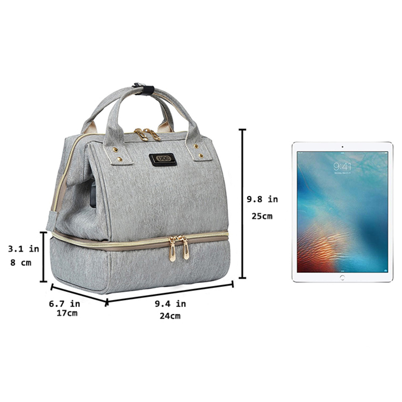 Small Mummy Maternity Baby Diaper Bag Backpack For Moms Gray Fashion Nappy Changing Bag Stroller Organizer Lunch Insulation Bags LJ200827