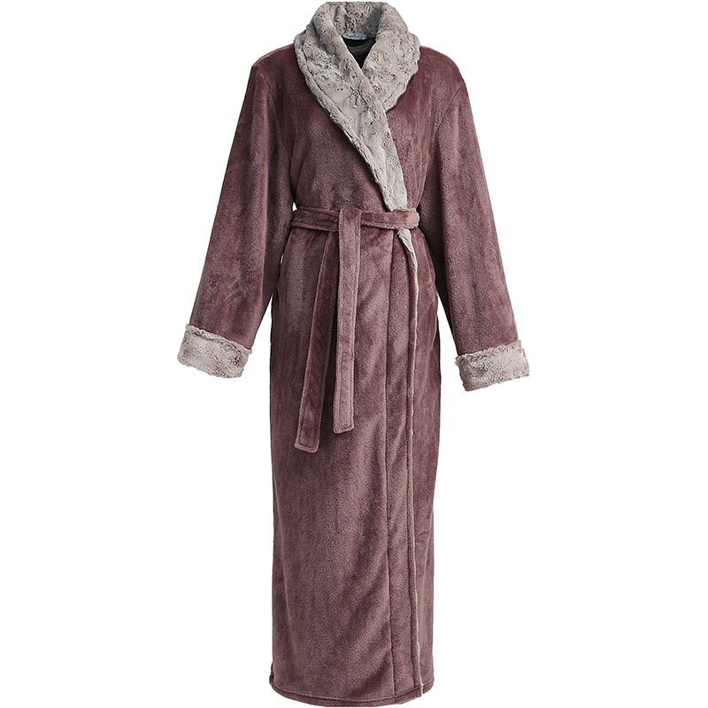 Men Winter Plus Size Long Cozy Flannel Bathrobe Kimono Warm Coral Fleece Bath Robe Night Fur Robes Dressing Gown Women Sleepwear 201111