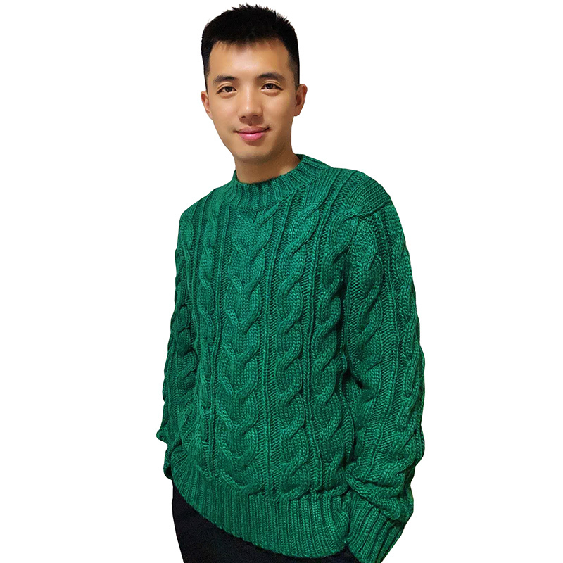 Winter Men's Pullover Sweater Casual Soft and Comfortable Pullover Sweater coat Thick warm Hand-knitted Cool Men's Sweater 201022