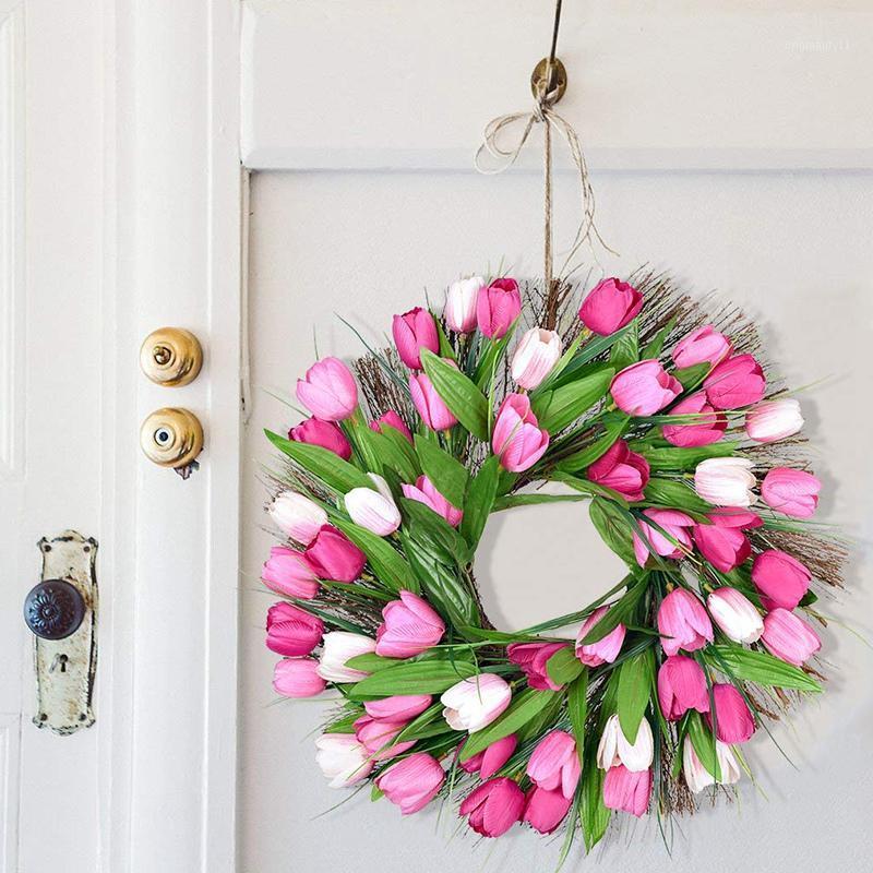 18 Inch Tulip Wreath Door Spring Twig Wreath Floral Artificial Flower Adorn with Pink Tulips for Front Door Wall Window P1, Photo color
18 Inch Tulip Wreath Door Spring Twig Wreath Floral Artificial Flower Adorn with Pink Tulips for Front Door Wall Window P1, Photo color