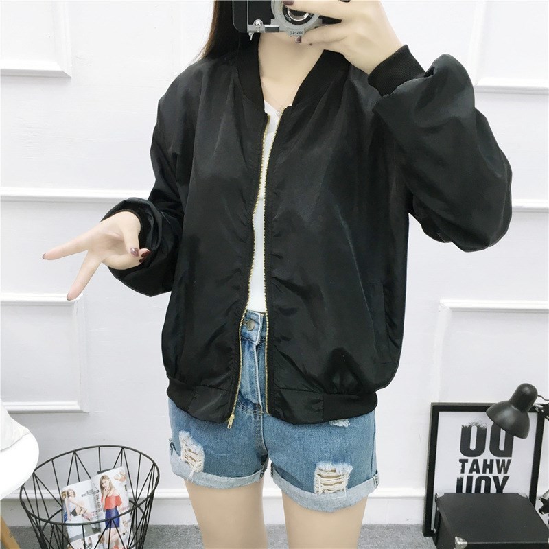 Autumn Women Pink Stand Collar Zipper Letter Casual Jackets Full Back Patch Ribbon Oversized Bomber Jacket T200111