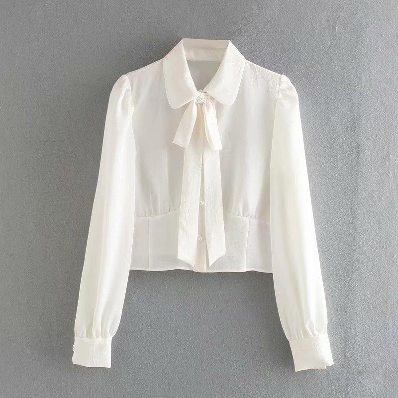 Hadara Fashion Solid Bow Blouses Women Elegant Turn Down Collar Long Sleeve Shirts Women Casual Short High Waisted Tops Ladies, White
Hadara Fashion Solid Bow Blouses Women Elegant Turn Down Collar Long Sleeve Shirts Women Casual Short High Waisted Tops Ladies, White