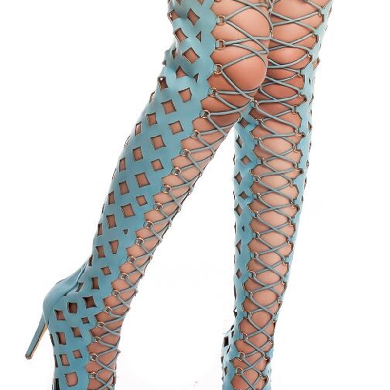 Peep Sexy Jump High Gladiator Summer Mode Blue Sky Leather Women's Slipping Boots Style 1kcv, Black nubuck
Peep Sexy Jump High Gladiator Summer Mode Blue Sky Leather Women's Slipping Boots Style 1kcv, Black nubuck