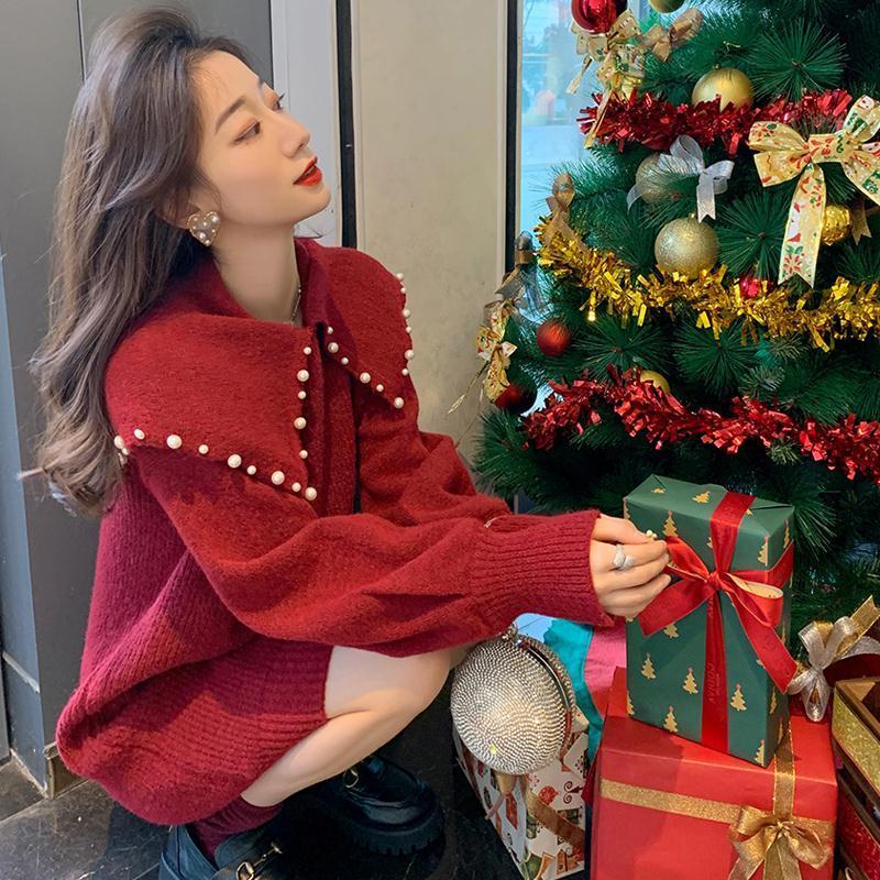 Christmas New Year red women' knitted sweater large lapel autumn and winter loose outside lazy Dress female wind, Black
Christmas New Year red women' knitted sweater large lapel autumn and winter loose outside lazy Dress female wind, Black