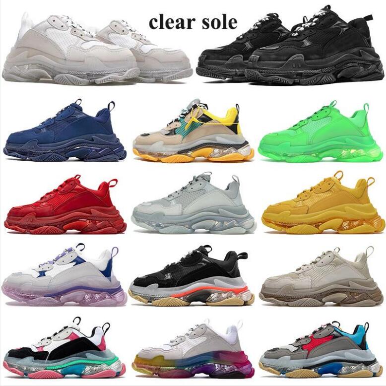 Fashion Paris 17FW Triple S Clear Sole Mens Women Casual Shoes Triple S Sneakers Black White Green Rainbow Sports Old Dad Shoe
Fashion Paris 17FW Triple S Clear Sole Mens Women Casual Shoes Triple S Sneakers Black White Green Rainbow Sports Old Dad Shoe