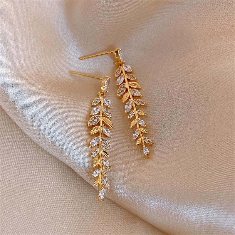 Dangle & Chandelier 2021 Crystal Zircon Gold Leaf Pendant Earrings Woman Exquisite Temperament Long Korean Female Dress Jewelry Gift
Dangle & Chandelier 2021 Crystal Zircon Gold Leaf Pendant Earrings Woman Exquisite Temperament Long Korean Female Dress Jewelry Gift