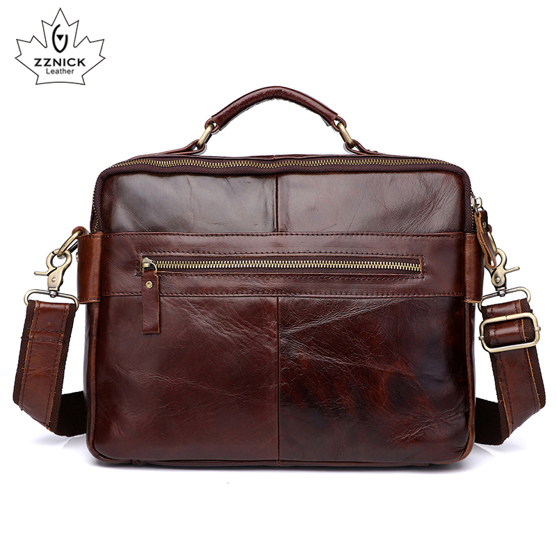 Men's Shoulder Bag Leather Laptop Office s For Men Genuine s Briefcase y Handbag Male ZZNICK 220216