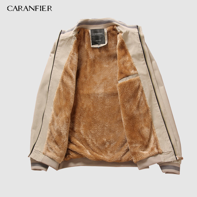 CARANFIER Autumn Mens Bomber Jackets Casual Male Outwear Fleece Thick Warm Windbreaker Jacket Military Baseball Coats Clothing 201218