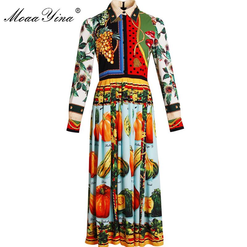 MoaaYina Fashion Designer Dress Spring Women' dress Long sleeve Vegetables Pumpkin Grape Print Vintage Pleated Dresses, Multi
MoaaYina Fashion Designer Dress Spring Women' dress Long sleeve Vegetables Pumpkin Grape Print Vintage Pleated Dresses, Multi