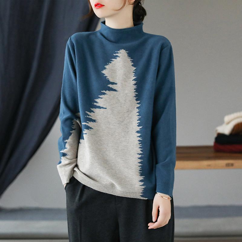 Johnature Women Turtleneck Pullover 2021 Spring Sweaters New Print Long Sleeve Female Clothes Cotton Blend Sweaters, Blue
Johnature Women Turtleneck Pullover 2021 Spring Sweaters New Print Long Sleeve Female Clothes Cotton Blend Sweaters, Blue