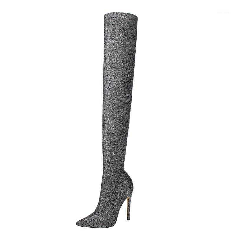 Meriahzheng Fashion Ultra-High Heel Pointed Sequined Cloth Shiny Nightclub Sexy Slimming Over-the-Knee Boots DS-125-21, Black
Meriahzheng Fashion Ultra-High Heel Pointed Sequined Cloth Shiny Nightclub Sexy Slimming Over-the-Knee Boots DS-125-21, Black