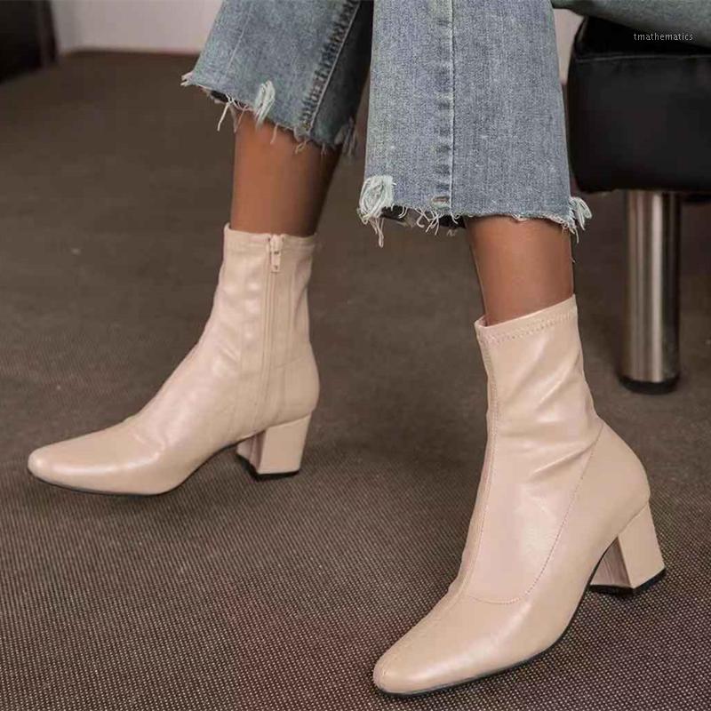 Stretch Leather Short Boots for Ladies Chunky Heel Side Zip Fashion Women High Heeled Ankle Boots 2021 Winter Essentials1, Apticot
Stretch Leather Short Boots for Ladies Chunky Heel Side Zip Fashion Women High Heeled Ankle Boots 2021 Winter Essentials1, Apticot