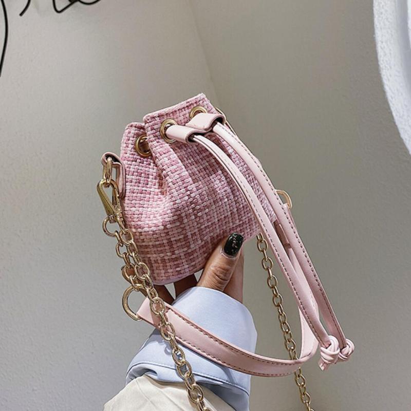 Mini Drawstring Tote Bucket bag 2021 Summer New Quality Straw Women's Designer Handbag Chain Shoulder Messenger Bag Travel, Black
Mini Drawstring Tote Bucket bag 2021 Summer New Quality Straw Women's Designer Handbag Chain Shoulder Messenger Bag Travel, Black