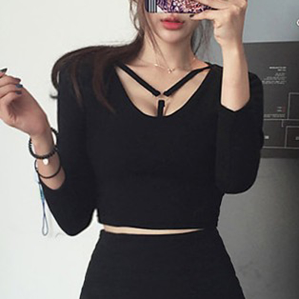 2021 Klv Women Will See Skinny Short Sexy T-shirt Around the Neck Long Sleeve Bandage Pullover Top Black Vintage Harajuku Club Ned0, Beige
2021 Klv Women Will See Skinny Short Sexy T-shirt Around the Neck Long Sleeve Bandage Pullover Top Black Vintage Harajuku Club Ned0, Beige