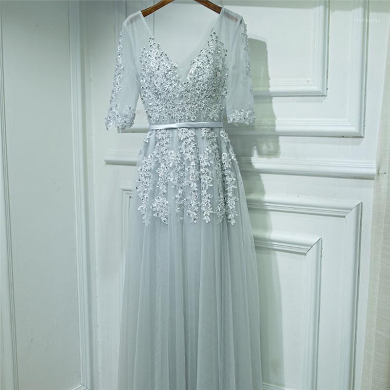 V-neck Evening Dress Robe De Soiree New High Quality Grey Tulle With Applique Evening Dresses Real Photo Vestido De Festa1, Gray02
V-neck Evening Dress Robe De Soiree New High Quality Grey Tulle With Applique Evening Dresses Real Photo Vestido De Festa1, Gray02
