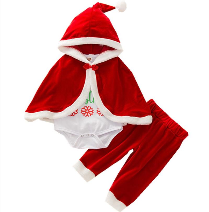 2020 0-24M Infant Baby Boy Girl Santas Clothing 3pcs Letter Long Sleeve Romper+Hooded Red Trench+Long Pants Xmas Festival Set, As pic
2020 0-24M Infant Baby Boy Girl Santas Clothing 3pcs Letter Long Sleeve Romper+Hooded Red Trench+Long Pants Xmas Festival Set, As pic