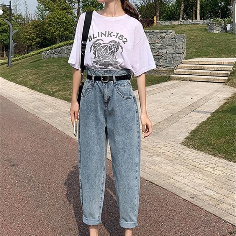 Summer high waist wide leg fashion casual style jeans women Pants 201106