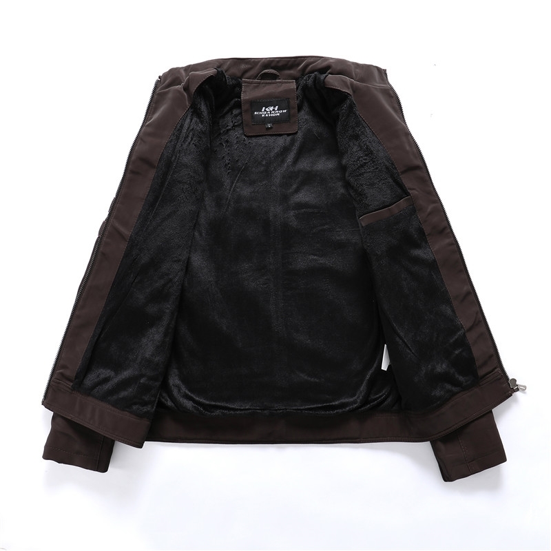 Men Leather Jacket Spring Autumn Cotton Windbreaker Pilot Coat Men's Bomber Jackets Cargo Flight Jacket Male Clothes Winter 201128