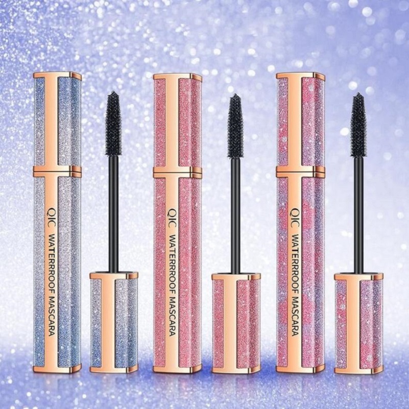 QIC Red Starry sky 4D Slim Mascara Thick Curled Waterproof Mascara Sweatproof No Smudge Makeup eyelash extension brush FREE SHIPPING, Black