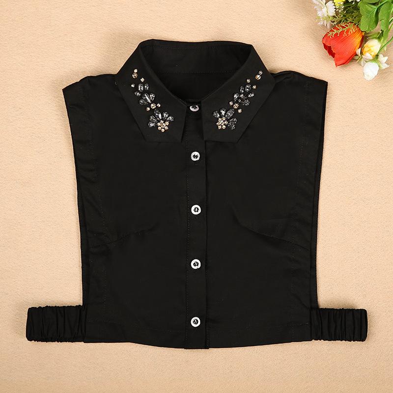 Women 's Fashion Fake collar shirt female black and white crystal cotton shirt collar embroidery female false
Women 's Fashion Fake collar shirt female black and white crystal cotton shirt collar embroidery female false