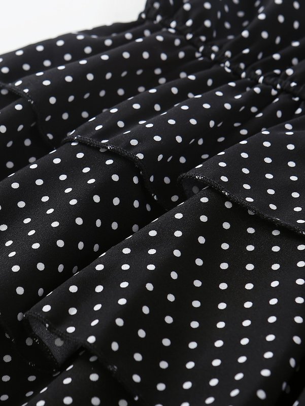 Girls Polka Dot Frill Trim Layered Dress SHE