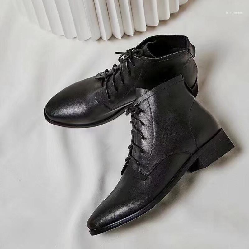 New arrival 2020 round toe comfortable lace up women boots genuine soft leather short boots1, Black
New arrival 2020 round toe comfortable lace up women boots genuine soft leather short boots1, Black