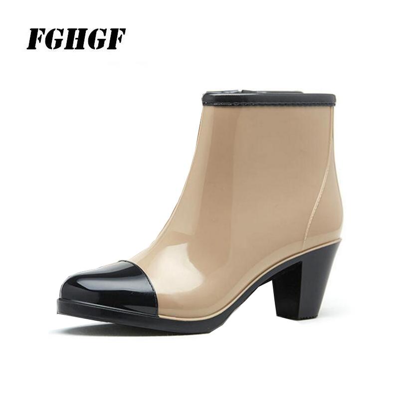 Fashionable zipper rain boots women spring and summer anti-slip high heel rain shoes women short barrel waterproof overshoes, Beige
Fashionable zipper rain boots women spring and summer anti-slip high heel rain shoes women short barrel waterproof overshoes, Beige