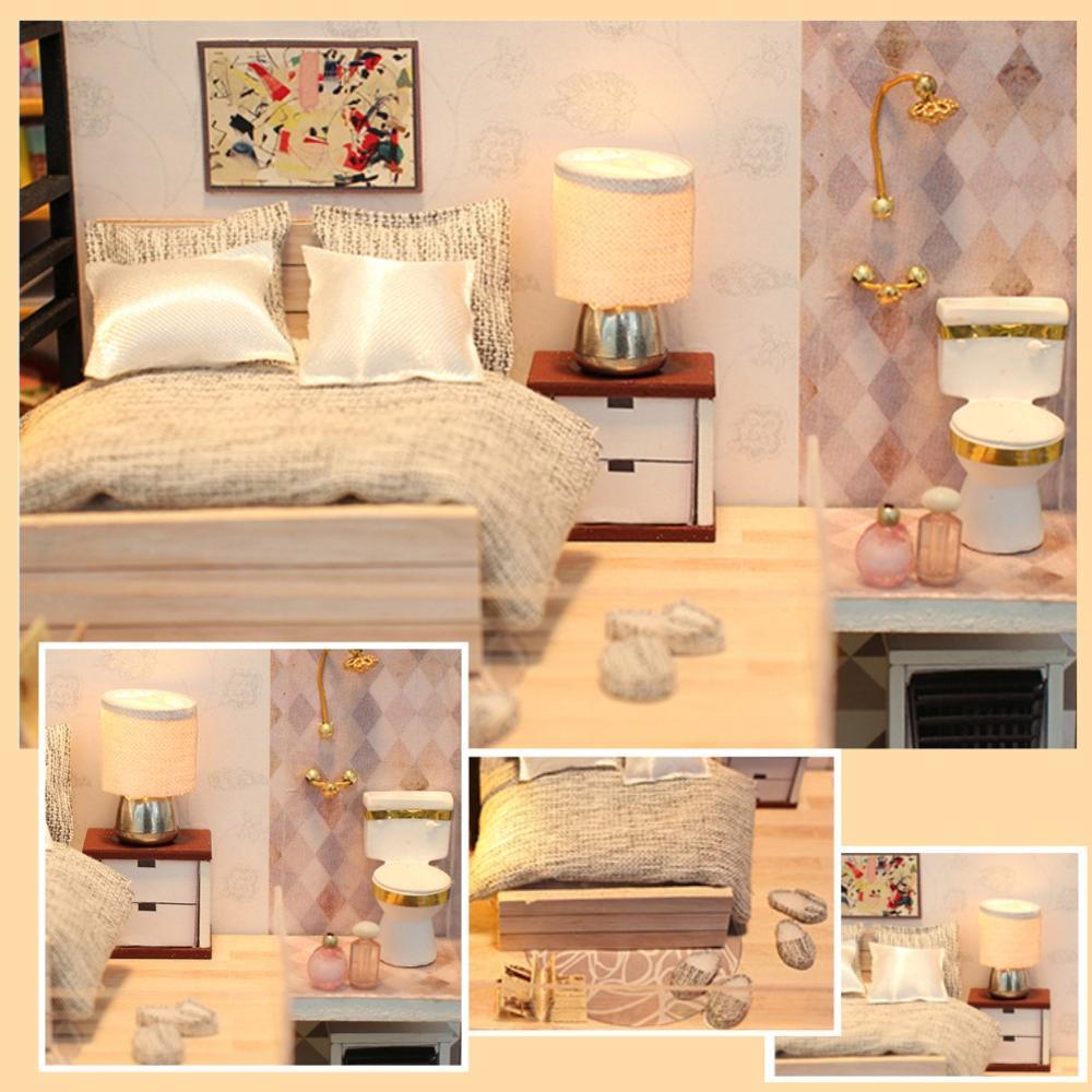 Cutebee Doll House Furniture Miniature Dollhouse DIY Miniature House Room Box Theatre Toys for Casa DIY Dollhouse N LJ201126