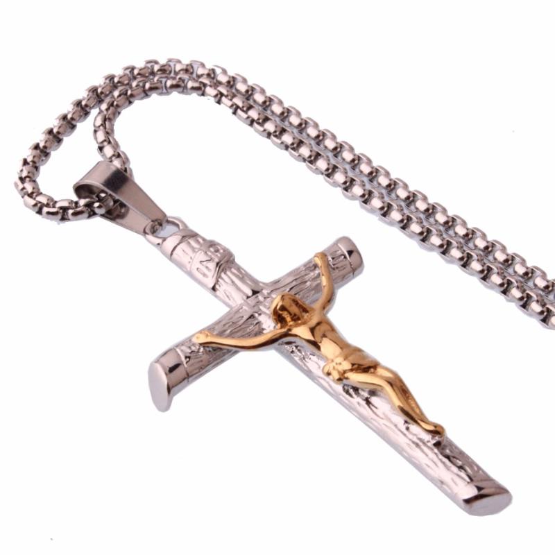 Men Cross Necklace Jesus Pendant Necklace Gold/Silver Color Stainless Steel Men Chain Jewelry Christmas Gift
Men Cross Necklace Jesus Pendant Necklace Gold/Silver Color Stainless Steel Men Chain Jewelry Christmas Gift