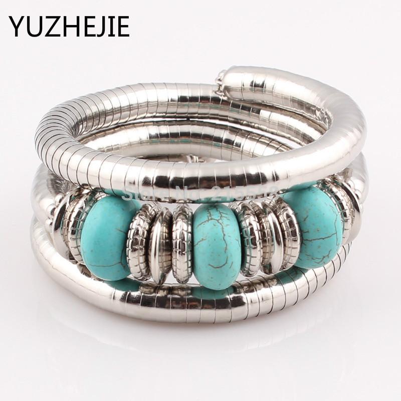 YUZHEJIE 2020 Christmas Flexible Vintage Style Beads Snake Bracelet Trendy Imitation Pearlturquoise Bangle Bracelet for women
YUZHEJIE 2020 Christmas Flexible Vintage Style Beads Snake Bracelet Trendy Imitation Pearlturquoise Bangle Bracelet for women