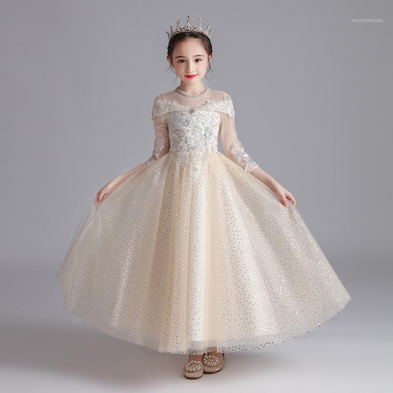 Girl's Dresses Fashion Appliques Sequins Flower Girl Dress Beadings Rhinestone Fairy Robe O Neck Ball Gown For Piano Performance1, Knee length
Girl's Dresses Fashion Appliques Sequins Flower Girl Dress Beadings Rhinestone Fairy Robe O Neck Ball Gown For Piano Performance1, Knee length