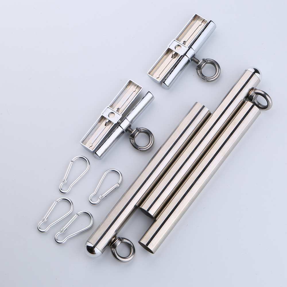 Stainless Steel Adjustable Spreader Bar Bondage Set Sex Handcuffs Ankle Cuffs Fetish Restraints Sex Toys Bdsm For Couples Y201118