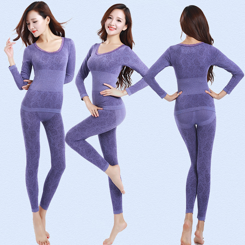 Long Johns Women For Winter Sexy Women Thermal Underwear Suit Women Body Shaped Slim Ladies Intimate Sets Female Pajamas Warm 201027