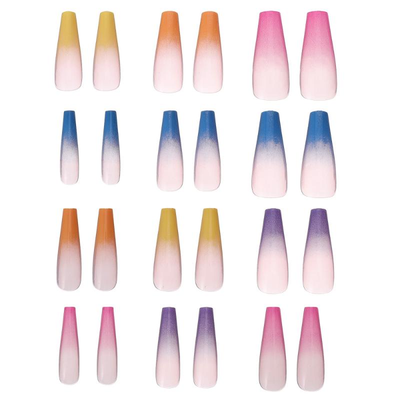 24pcs Super Long Rainbow Fake Nails Gradient Color Press on Fingers Nails, As shown 1
24pcs Super Long Rainbow Fake Nails Gradient Color Press on Fingers Nails, As shown 1