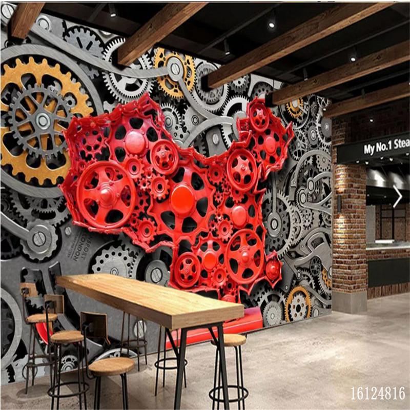 Retro Nostalgic Mechanical Gear Red Mural Wall Paper 3D Bar KTV Industrial Wind Decor Wallpaper Papel De Parede 3D, Canvas
Retro Nostalgic Mechanical Gear Red Mural Wall Paper 3D Bar KTV Industrial Wind Decor Wallpaper Papel De Parede 3D, Canvas