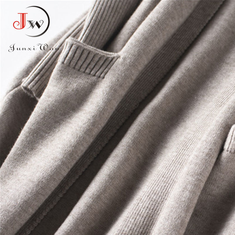 Black Cardigan Women Knitted Long Sweater Elegant Autumn Winter Warm Coat Pull Femme Casaco Feminino 201202