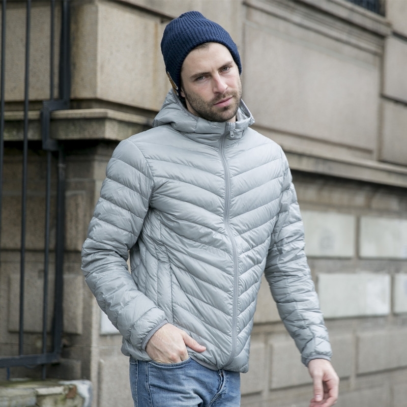 New autumn winter ultra thin duck down men jacket plus size XXXL hooded jacket for men fashion mens Outerwear coat 201223
