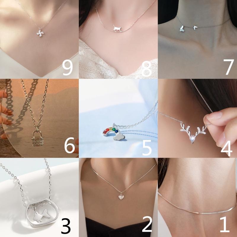 Pendant Necklaces 925 Sterling Silver Cat Deer Horn Lock Cloud Animal Necklace For Women Female Vintage Korean Jewelry
Pendant Necklaces 925 Sterling Silver Cat Deer Horn Lock Cloud Animal Necklace For Women Female Vintage Korean Jewelry