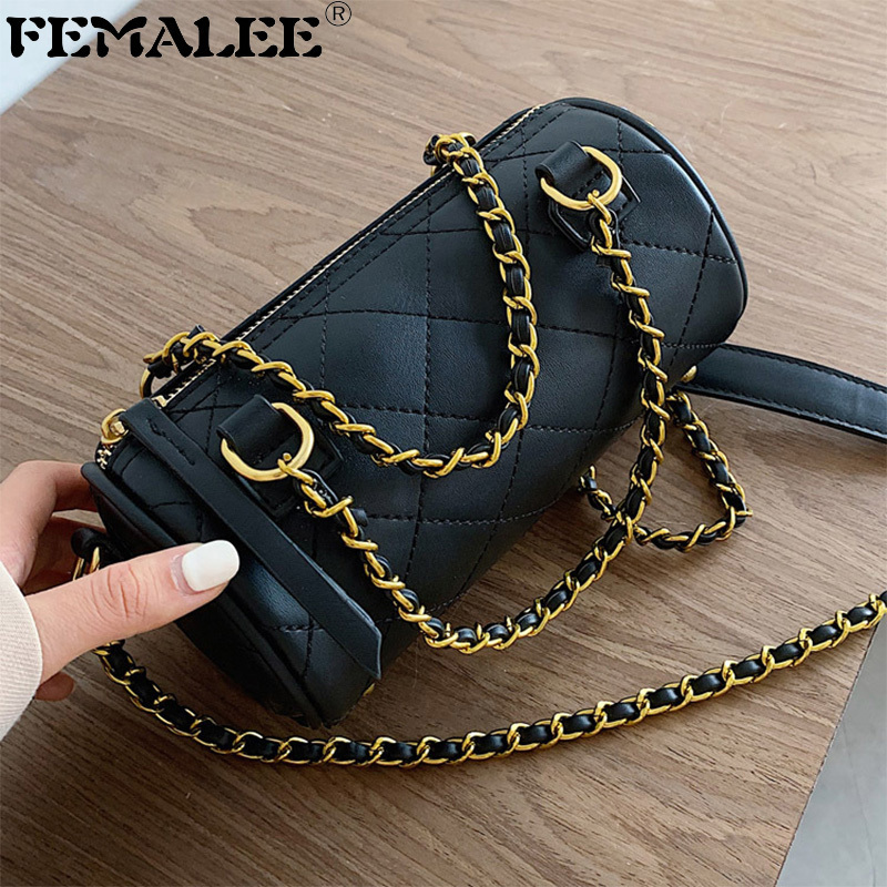 Designer Women Diamond Lattice Cylinder New Fashion Chain Handbag INS Wild Lady Crossbody Bag Small Clutch Purses Mujer Sac Q1208, Red
Designer Women Diamond Lattice Cylinder New Fashion Chain Handbag INS Wild Lady Crossbody Bag Small Clutch Purses Mujer Sac Q1208, Red