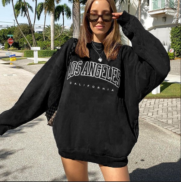 Women Hoodies Sweater Loose Cropped Hoodie Velvet Top Sweatshirt for Girls Women Oversized Sweatshirt Autumn 2021 Hoodies