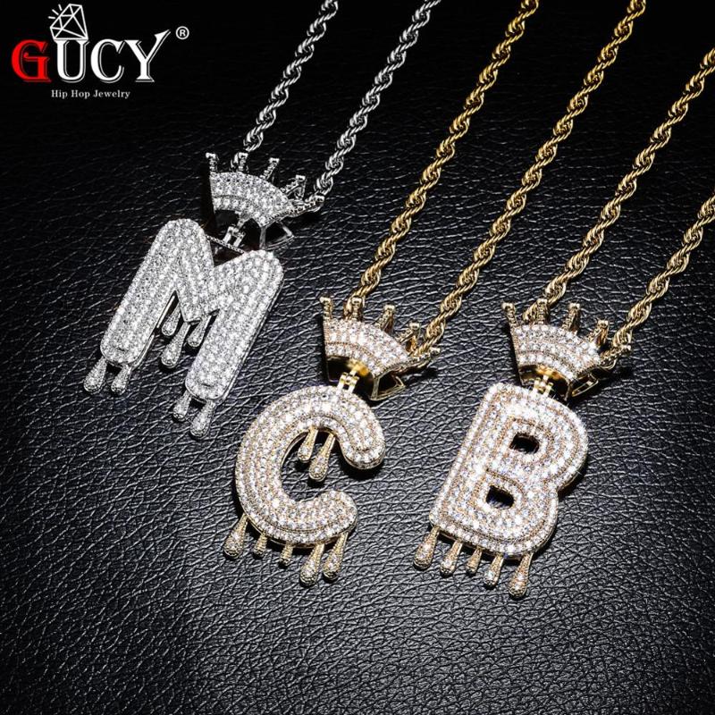 GUCY A-Z Crown Drip Letters Necklace & Pendant Chain For Men Women Gold Silver Color Cubic Zircon Hip Hop Jewelry
GUCY A-Z Crown Drip Letters Necklace & Pendant Chain For Men Women Gold Silver Color Cubic Zircon Hip Hop Jewelry