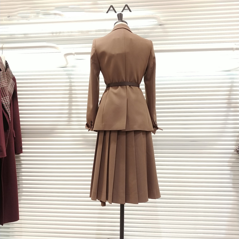 GETSPRING Coat Suit Coats Belt Split Blazers Jackets Camel Black All Match Vintage Summer Blazer Women 201114